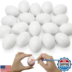 20 PCS White Wooden Eggs to Paint Fake Easter Eggs Dummy Faux Wooden Eggs for - Picture 1 of 5