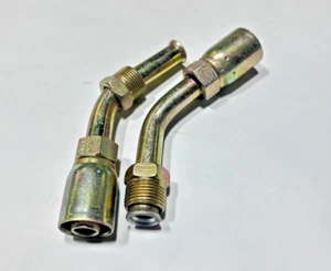 (2) WEATHERHEAD 08E-B48 1/2" Hose x 1/2" Inverted Male Swivel 45 Deg Tube Elbow - Picture 1 of 6