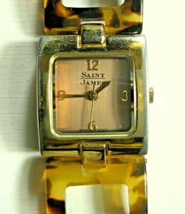Saint James Women's Quartz Wristwatch Faux Tortoise Shell Band - Picture 1 of 4