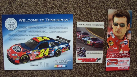Lot of 3 different - Jeff Gordon #24 " CAR OF TOMORROW TYLENOL " NASCAR POSTCARD Cover