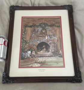 MARTY BELL Signed FIRESIDE CHRISTMAS Limited Edition 171/550 Framed Print w COA - Picture 1 of 8