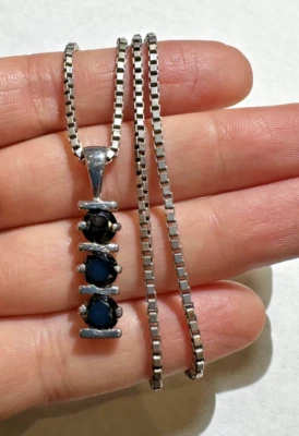 Intagliato Onice Nera Argento Sterling Scatola Catena 19 " Ciondolo 12.7g - Immagine 1 di 4