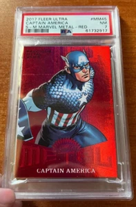 Captain America 2017 Fleer Marvel Spider-Man Precious Metal Gems Red 62/99 PSA 7 - Picture 1 of 2