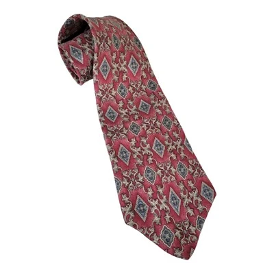 Corbata Mikael York Hecha en Estados Unidos Borgoña Vino Paisley Italiana 100% Seda  Foto 1 de 4