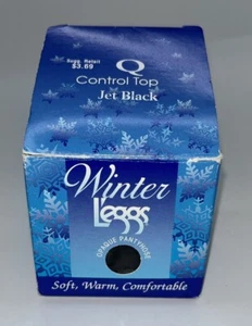Winter Leggs Strumpfhose Gr. Q Queen Black Control Top 1998 Jett Black - Bild 1 von 4