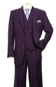 Modern fit Wool feel Two button Jacket with Vest single Pleasted Pants 5702 V9 - Picture 1 of 11