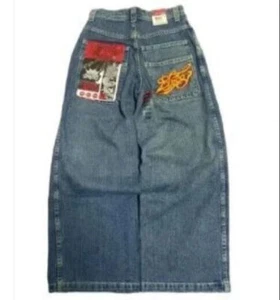 Jnco Unisex Hip-Hop Baggy Casual Fit Skateboard Denim Retro Wide Leg Hosen Jeans - Bild 1 von 52