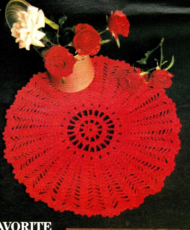 LOVELY 12" Red Christmas Doily/CROCHET PATTERN INSTRUCTIONS ONLY - Image 1 of 1