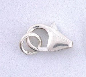 3 13mm x 8mm Pure REAL SOLID PURE Sterling Silver Lobster Clasp W/ Jump Ring - Picture 1 of 1