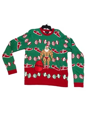 Blizzard Bay | Suéter Bordado Feo Navidad Músculos Gimnasio Ganancias Talla L Nuevo Foto 1 de 4