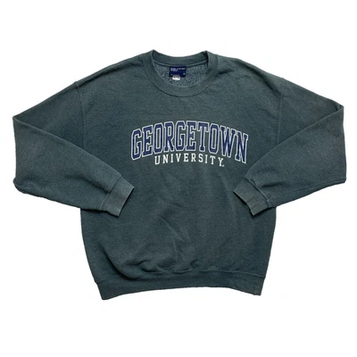 Sudadera DE COLECCIÓN de la Universidad de Georgetown para Hombres M Gris Gráfico Cuello Redondo Pullover Foto 1 de 4