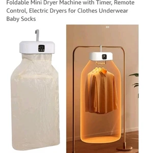 Faltbarer Mini hängender elektrischer tragbarer Wäschetrockner mit Trocknertasche Fernbedienung NEU - Bild 1 von 10