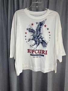 Rip Curl Graphic T-shirt Women’s Freedom Heritage Eagle Design Cropped Size XL - Picture 1 of 7