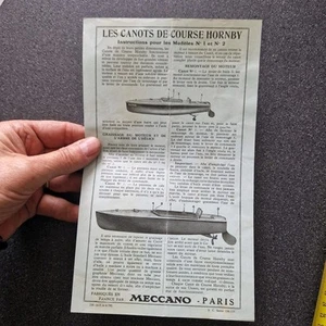 CANOTS DE COURSE HORNBY  n° 1 et 2  notice originale impression  noire - Picture 1 of 4