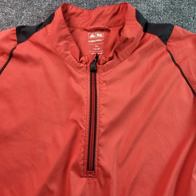 Adidas ClimaProof Golf Pullover Jacket Mens 2XL Red Black Half Zip - Image 1 of 4