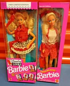 Lot of 2 Trailblazin’ Barbie #2783 1991 NRFB Country Looks 5845 (Western wear) - Picture 1 of 7