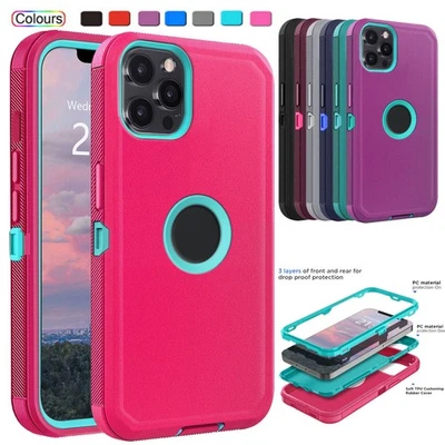 Case Heavy Duty Shockproof Phone Cover For iPhone 16 15 14 Plus 13 12 11 Pro Max - Image 1 of 4