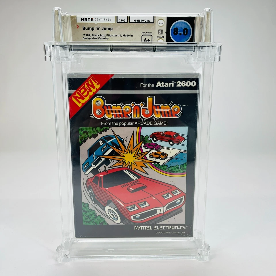 Bump 'n' Jump - Atari 2600, 1983 Mattel Factory Sealed Graded NIB WATA 8.0 A+ - Image 1 of 4
