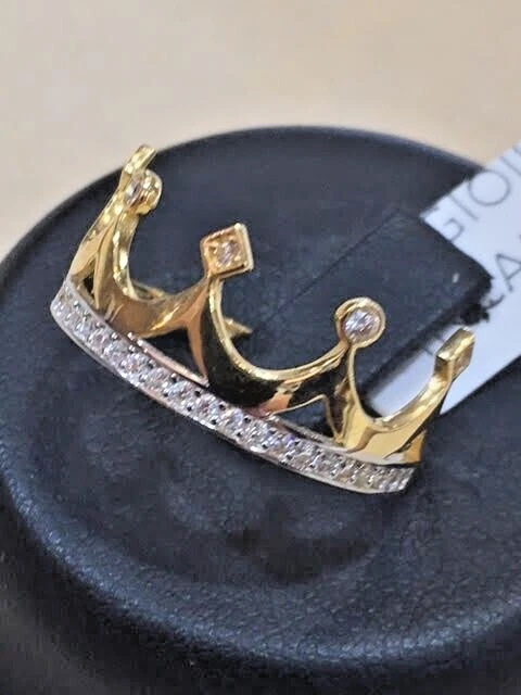 Anello Corona in oro giallo 750/00 (18kt). E zirconica cubica - Immagine 1 di 4