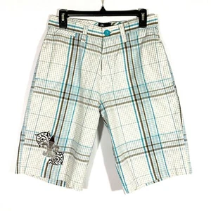 Micros Mens Shorts Casual Plaid Fleur de Lis Cotton Blend Skate Athletic Size 31 - Bild 1 von 8