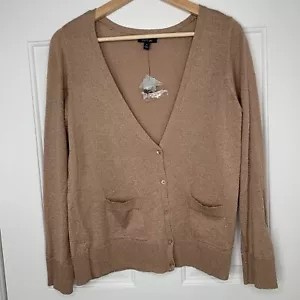 NWT Apt. 9 Womens M Grandpa Sweater Button Front Pink Metallic Cardigan - Picture 1 of 6