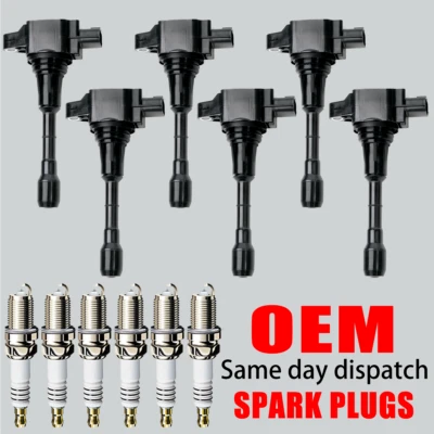 6X Ignition Coil & 6X Iridium Spark Plug for Nissan Murano Maxima V6 3.5L UF550 - Image 1 of 4