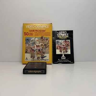 Видео Олимпийских игр (Atari 2600, 1978 соревноваться) полный CIB с руководством (ТЕКСТ ЭТИКЕТКА) - Изображение 1 из 4