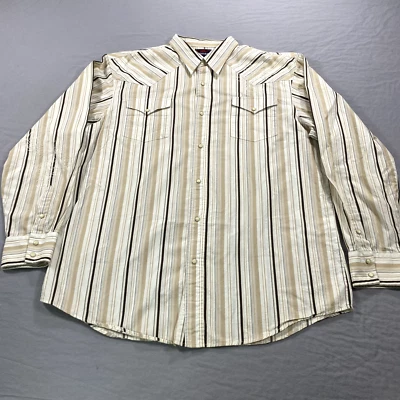 Roper Shirt Adult XXL 2XL Beige Pearl Snap Floral Embroidered Western Cowboy Men - Image 1 of 4