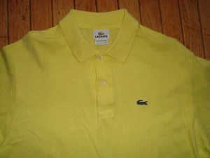 LACOSTE MEN'S LEMON YELLOW PIQUE POLO SHIRT SIZE 7 GREAT! - Picture 1 of 8