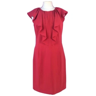 LOVE MOSCHINO RED RUFFLE SLEEVELESS DRESS 8 - Image 1 of 4