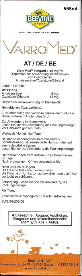 VarroMed 555ml, gebrauchsfertig für Varroabehandlung - Bild 1 von 1