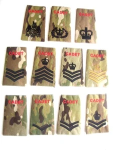 ARMY CADET FORCE RANKS SLIDES FOR MTP KIT ACF CADETS - Picture 1 of 12