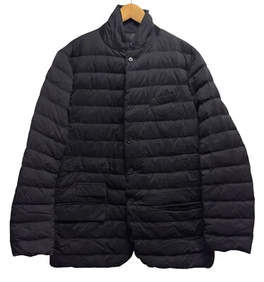 Chaqueta acolchada Polo Ralph Lauren para hombre talla grande negra con adornos de cuero Foto 1 de 4