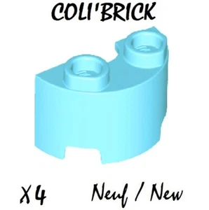 Lego 68013 - 4x Cylinder Half 1x2x1 - Bleu / Medium Azure - NEUF NEW - Picture 1 of 1
