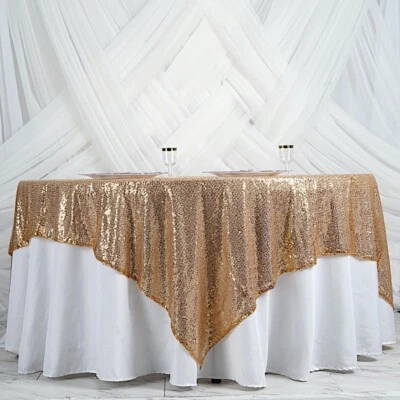90 inches Sequined Table Overlays Wedding Party Catering Home Dinner Decorations - Image 1 of 2