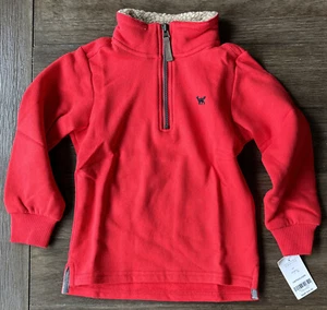 Carter's Toddler Boy Red Quarter-Zip Pullover Sweatshirt SZ 4 Holiday Outerwear - Picture 1 of 11