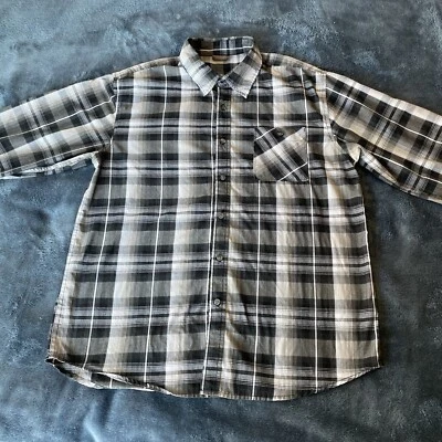 Great Northwest Mens Black/Gray Button Up Plaid Long Sleeve Collar Shirt Large - Image 1 of 4