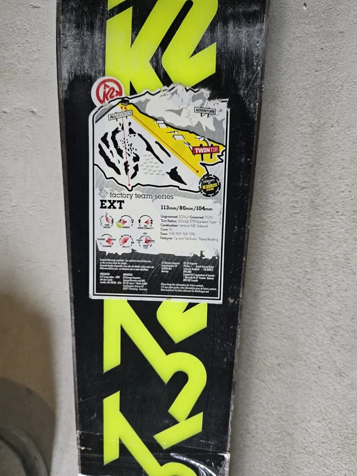 NUEVOS 169 cm K2 EXT Doble Punta Triaxial Trenzado Esquís Difíciles de Encontrar - Sin Fijaciones Foto 1 de 3