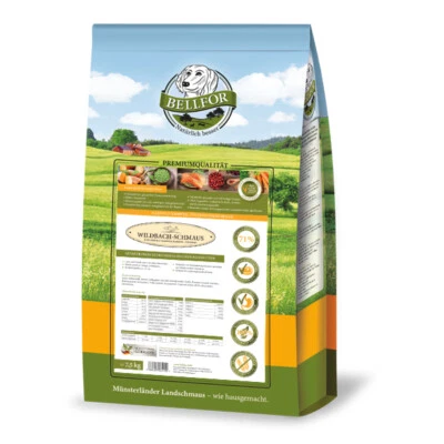 Bellfor Wildbach-Schmaus Hundefutter mit Lachs & Forelle Getreidefrei 7,5kg 15kg - Bild 1 von 4