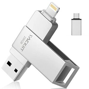 Cle USB 256 go pour iPhone Apple Certifié, Vackiit Clé USB C Lightning Clef USB 