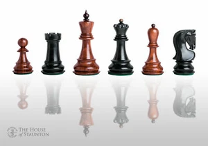 The Zagreb Elite Chess Pieces - 3.875" King - Golden Rosewood & Ebonized Boxwood - Picture 1 of 12