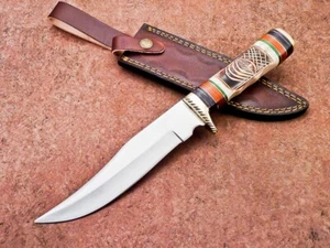 11" UNIQUE CUSTOM HANDMADE D2 STEEL BLADE BOWIE HUNTING KNIFE - SHEATH - TR-994 - Picture 1 of 13