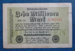 1923 GERMANY CIRCULATED 10 MILLION MARK BANKNOTE - Picture 1 of 2