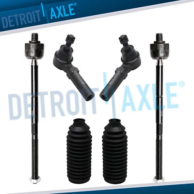 New 6pc Inner Outer Tie Rod End Link Set w/ Steering Boot for PT Cruiser Dodge - Image 1 of 4