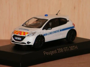 PEUGEOT 208 GTi 30TH 2014 Gendarmerie Blanc NOREV 1/43 Réf 472829 - Imagen 1 de 4
