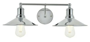Wall Sconce Light Fixture Chrome Shades Dining Room Kitchen or Bathroom 20.9" - Picture 1 of 12