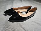 A NEW DAY Schuhe Damen schwarz Größe 10 Freizeit Slipper Basic flache Schuhe glänzend