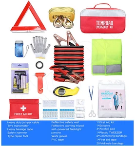 Auto Emergency Kit Set Car Tool Bag Vehicle Safety Kit Portable Roadside Temroad - Picture 1 of 6