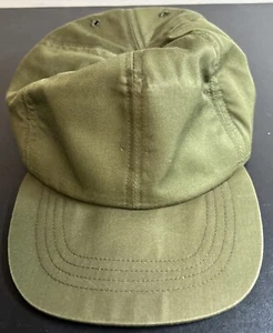 VINTAGE US ARMY cotton hat FIELD CAP green 50s 60s WORN - Picture 1 of 6