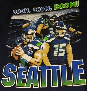 Seattle Seahawks Rare T Shirt One Percent Throw Changes All Boom Russell Wilson - Picture 1 of 3